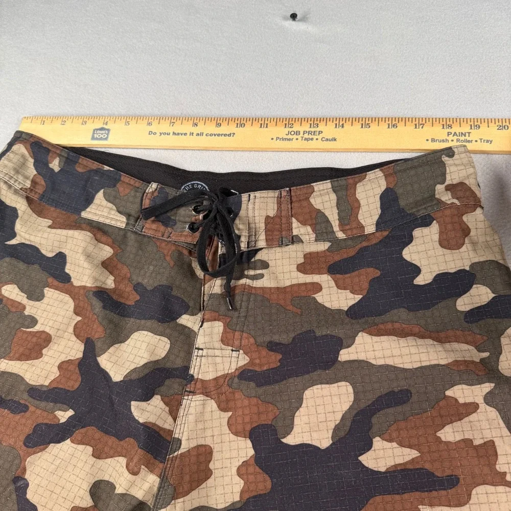 The Grind Athletics Camo Board Shorts Mens 38 Brown Ripstop Tactical Workwear